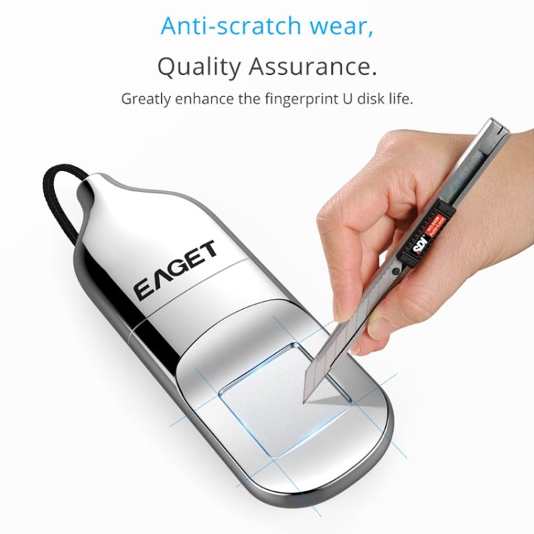 EAGET FU5 64G USB 2.0 Interface Metal Flash U Disk with Fingerprint Identification - USB Flash Drives by EAGET | Online Shopping South Africa | PMC Jewellery | Buy Now Pay Later Mobicred