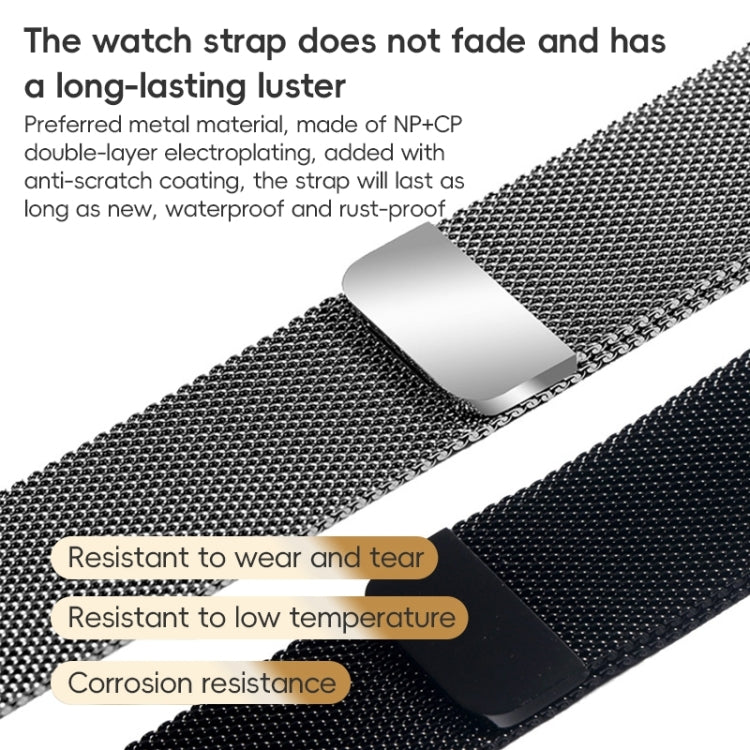 For Apple Watch Series 9 45mm ZGA Milanese Magnetic Metal Watch Band(Black) - Watch Bands by ZGA | Online Shopping South Africa | PMC Jewellery