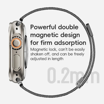 For Apple Watch Series 8 45mm ZGA Milanese Magnetic Metal Watch Band(Silver) - Watch Bands by ZGA | Online Shopping South Africa | PMC Jewellery