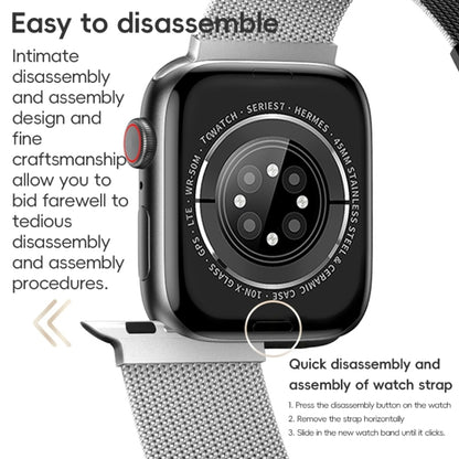 For Apple Watch Series 4 44mm ZGA Milanese Magnetic Metal Watch Band(Silver) - Watch Bands by ZGA | Online Shopping South Africa | PMC Jewellery | Buy Now Pay Later Mobicred