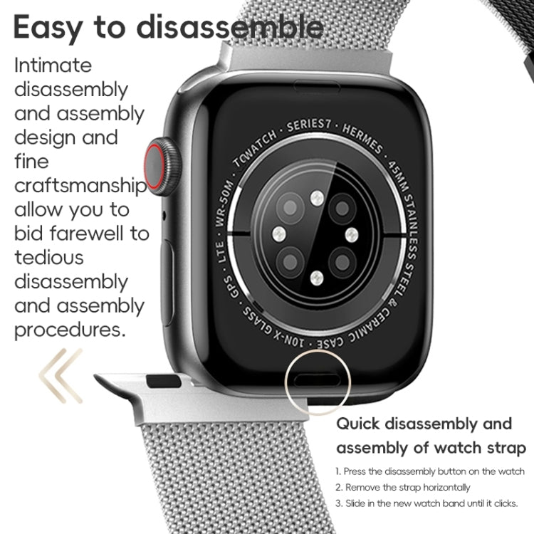 For Apple Watch Ultra 2 49mm ZGA Milanese Magnetic Metal Watch Band(Black) - Watch Bands by ZGA | Online Shopping South Africa | PMC Jewellery