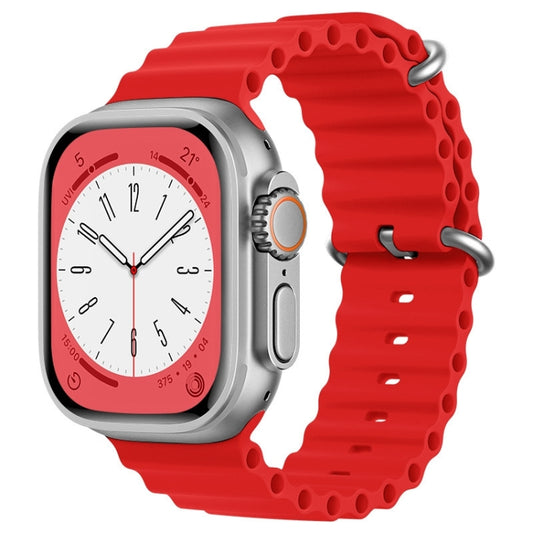 For Apple Watch Series 6 44mm ZGA Ocean Silicone Watch Band(Red) - Watch Bands by ZGA | Online Shopping South Africa | PMC Jewellery