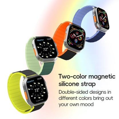 For Apple Watch Series 5 44mm ZGA Two Color Magnetic Silicone Watch Band(Dark Blue+Light Blue) - Watch Bands by ZGA | Online Shopping South Africa | PMC Jewellery | Buy Now Pay Later Mobicred