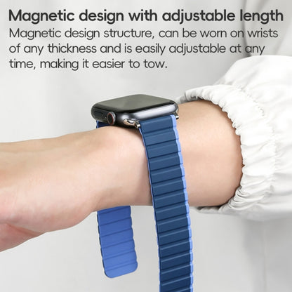 For Apple Watch Ultra 2 49mm ZGA Two Color Magnetic Silicone Watch Band(Grey+Yellow) - Watch Bands by ZGA | Online Shopping South Africa | PMC Jewellery | Buy Now Pay Later Mobicred