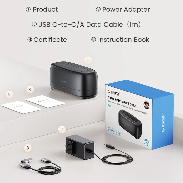 ORICO DD18C3 Single Bay 2.5 & 3.5 inch SATA Drive Docking Station, Plug Type:EU Plug - HDD Enclosure by ORICO | Online Shopping South Africa | PMC Jewellery | Buy Now Pay Later Mobicred