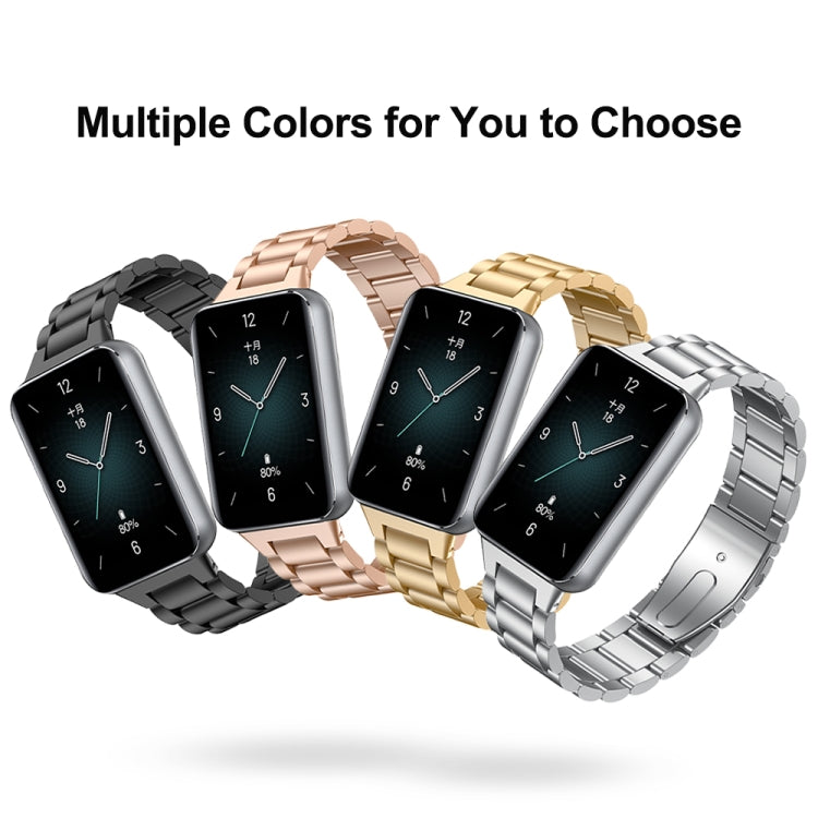 For Honor Band 9 Three Strains Metal Watch Band(Silver) - Watch Bands by PMC Jewellery | Online Shopping South Africa | PMC Jewellery