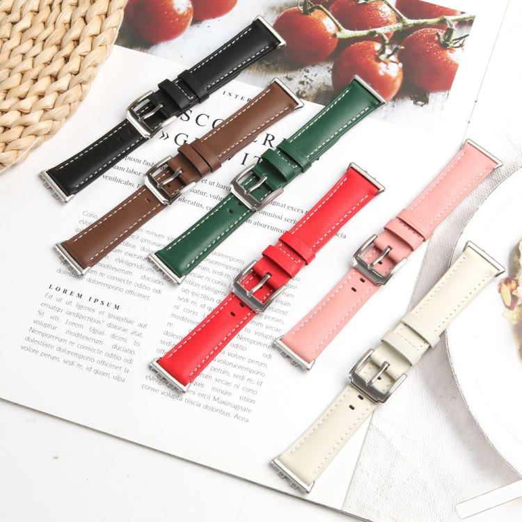 For Honor Band 9 Genuine Leather Watch Band(Pink) - Watch Bands by PMC TechLife | Online Shopping South Africa | PMC TechLife | Buy Now Pay Later Mobicred