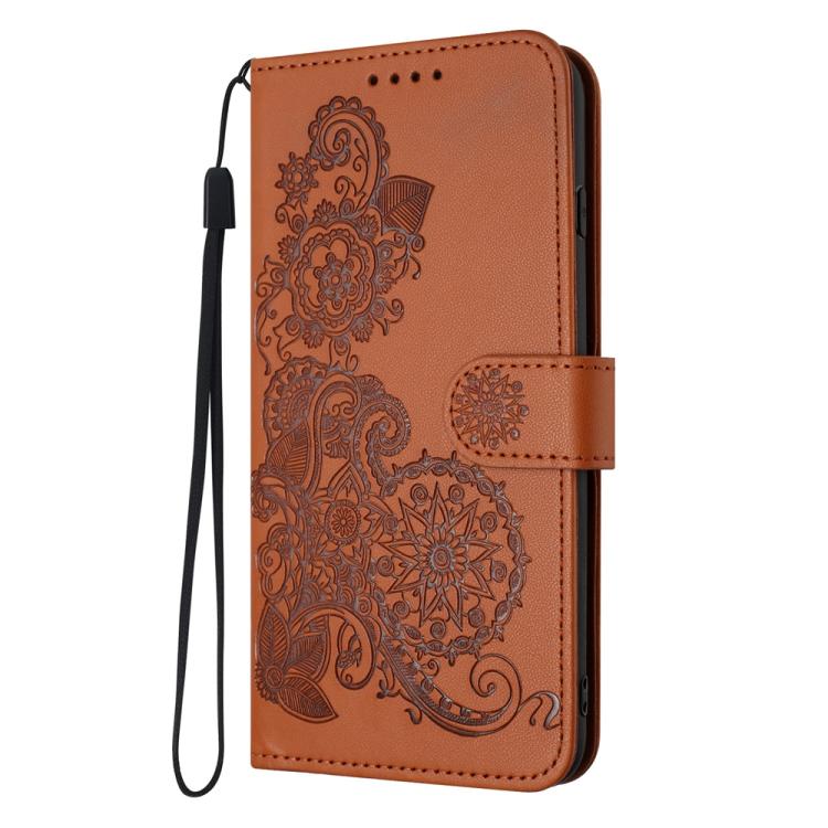 For iPhone 17 Air Datura Flower Embossed Flip Leather Phone Case(Brown) - free shipping - PMc TechLife - Order now!