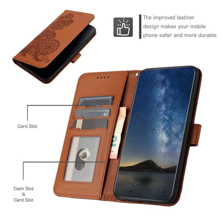 For iPhone 17 Air Datura Flower Embossed Flip Leather Phone Case(Brown) - free shipping - PMc TechLife - Order now!