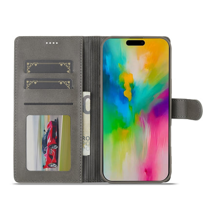 LC.IMEEKE Calf Texture Horizontal Flip Leather Case For iPhone 16 Pro Max(Grey) - iPhone 16 Pro Max Cases by LC.IMEEKE | Online Shopping South Africa | PMC Jewellery | Buy Now Pay Later Mobicred