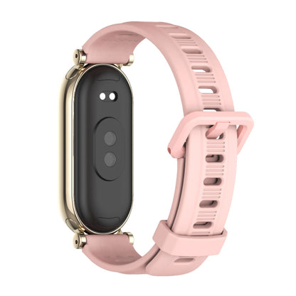 For Xiaomi Mi Band 8 Mijobs GT4 Flat Hole Silicone Watch Band(Pink Light Gold) - Watch Bands by MIJOBS | Online Shopping South Africa | PMC Jewellery