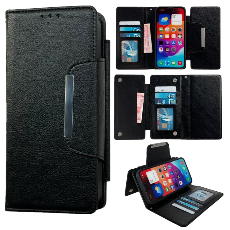 For iPhone 16 Plus Multifunctional 7-Cards Wallet Leather Phone Case(Black) - free shipping - PMC Jewellery - Order now!