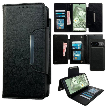 For Google Pixel 9 / Pixel 9 Pro Multifunctional 7-Card Wallet Leather Phone Case(Black) - Google Cases by PMC Jewellery | Online Shopping South Africa | PMC Jewellery | Buy Now Pay Later Mobicred