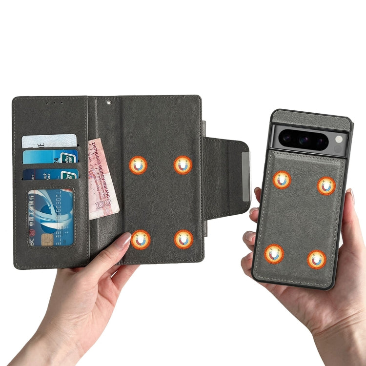 For Google Pixel 8 Multifunctional 7-Card Wallet Leather Phone Case(Grey) - free shipping - PMC TechLife - Order now!