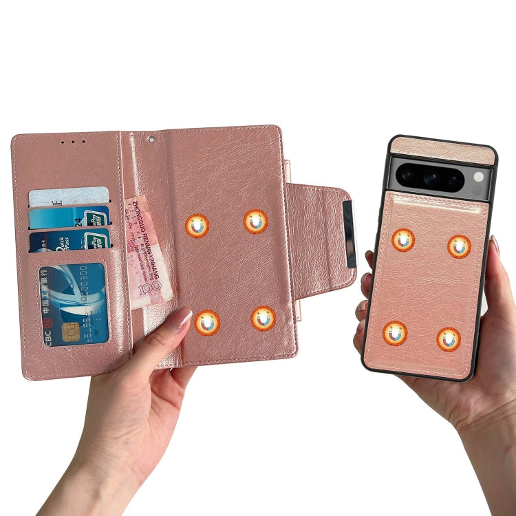For Google Pixel 7 Multifunctional 7-Card Wallet Leather Phone Case(Rose Gold) - Google Cases by PMC TechLife | Online Shopping South Africa | PMC TechLife | Buy Now Pay Later Mobicred