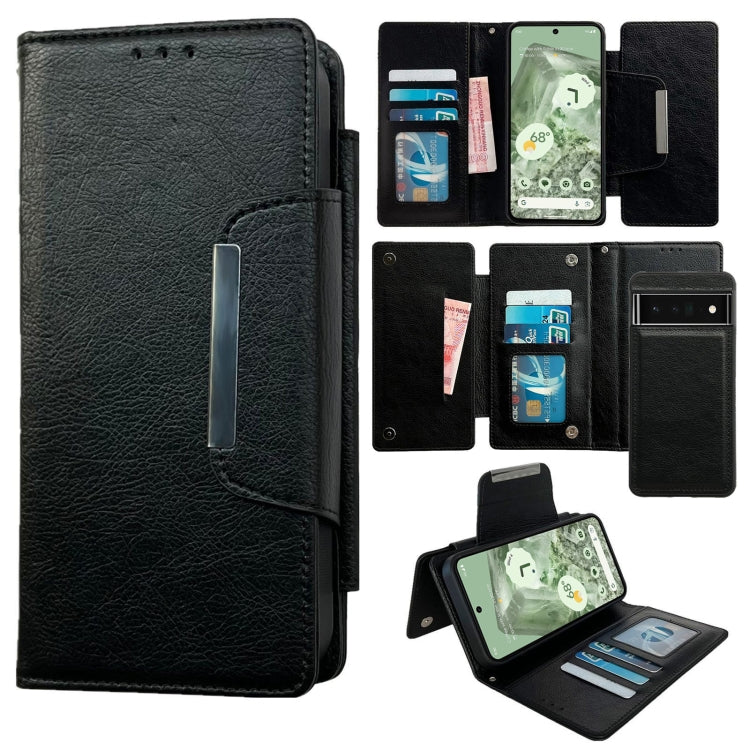 For Google Pixel 6 Pro Multifunctional 7-Card Wallet Leather Phone Case(Black) - Google Cases by PMC TechLife | Online Shopping South Africa | PMC TechLife | Buy Now Pay Later Mobicred