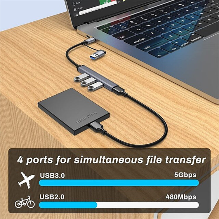 809-A 6 in 1 USB+Type-C to USB Multifunctional Docking Station HUB Adapter - USB HUB by PMC Jewellery | Online Shopping South Africa | PMC Jewellery | Buy Now Pay Later Mobicred