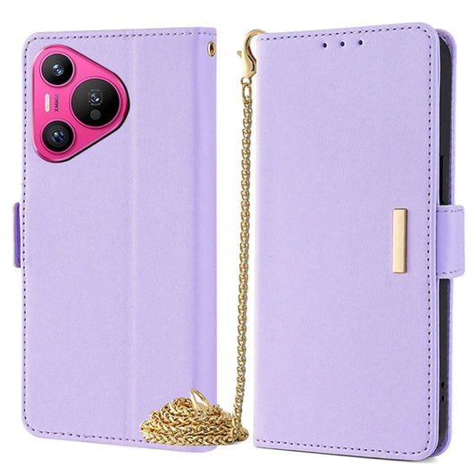 For Huawei Pura 70 5G Crossbody Chain Leather Phone Case(Purple) - Huawei Cases by PMC Jewellery | Online Shopping South Africa | PMC Jewellery | Buy Now Pay Later Mobicred