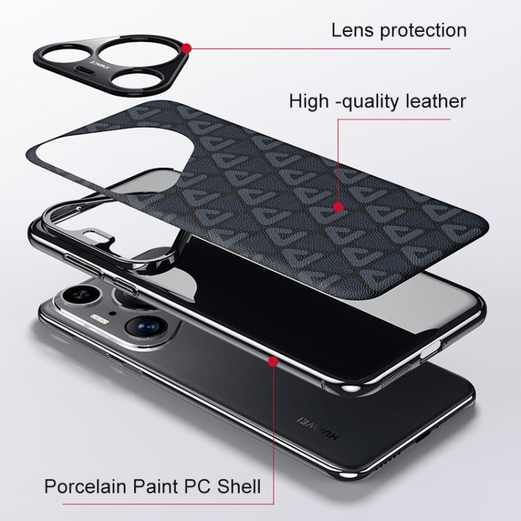 For Huawei Pura 70 Plain Leather PC Phone Case(Silver) - Huawei Cases by PMC Jewellery | Online Shopping South Africa | PMC Jewellery | Buy Now Pay Later Mobicred