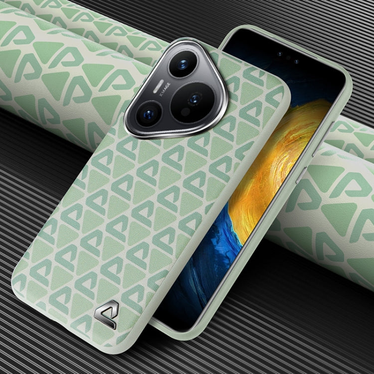 For Huawei Pura 70 Plain Leather Printed Cooling Phone Case(Green) - free shipping - PMC Jewellery - Order now!