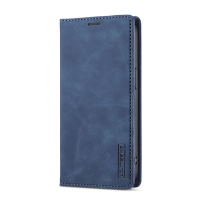 For iPhone SE 2024 LC.IMEEKE Strong Magnetic Leather Phone Case with Holder & Card Slots & Wallet(Blue) - More iPhone Cases by LC.IMEEKE | Online Shopping South Africa | PMC Jewellery | Buy Now Pay Later Mobicred