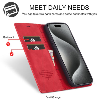 For iPhone 16 Pro Max LC.IMEEKE Strong Magnetism Microfiber Leather Phone Case(Red) - iPhone 16 Pro Max Cases by LC.IMEEKE | Online Shopping South Africa | PMC Jewellery | Buy Now Pay Later Mobicred