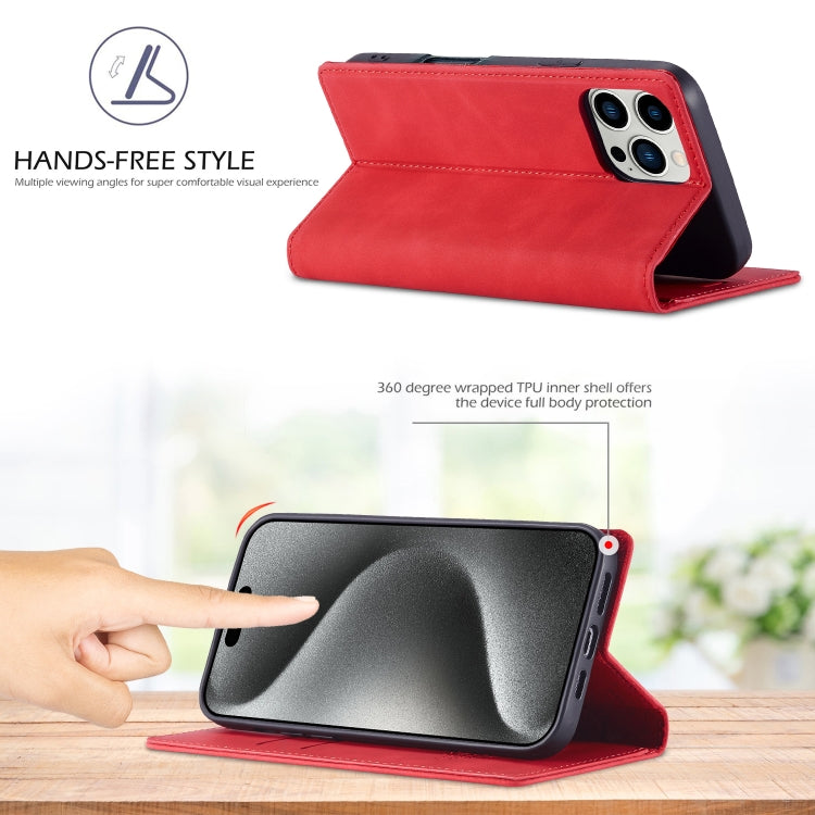 For iPhone 16 Pro Max LC.IMEEKE Strong Magnetism Microfiber Leather Phone Case(Red) - iPhone 16 Pro Max Cases by LC.IMEEKE | Online Shopping South Africa | PMC Jewellery | Buy Now Pay Later Mobicred