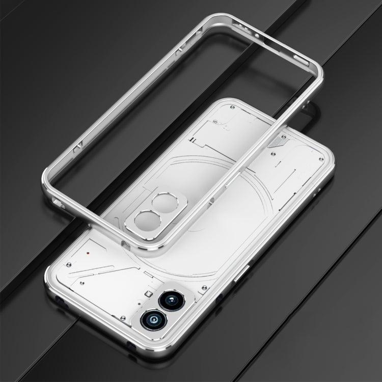 For Nothing Phone 2 Aurora Series Lens Protector + Metal Frame Protective Phone Case(Black Blue) - More Brand by PMC TechLife | Online Shopping South Africa | PMC TechLife | Buy Now Pay Later Mobicred
