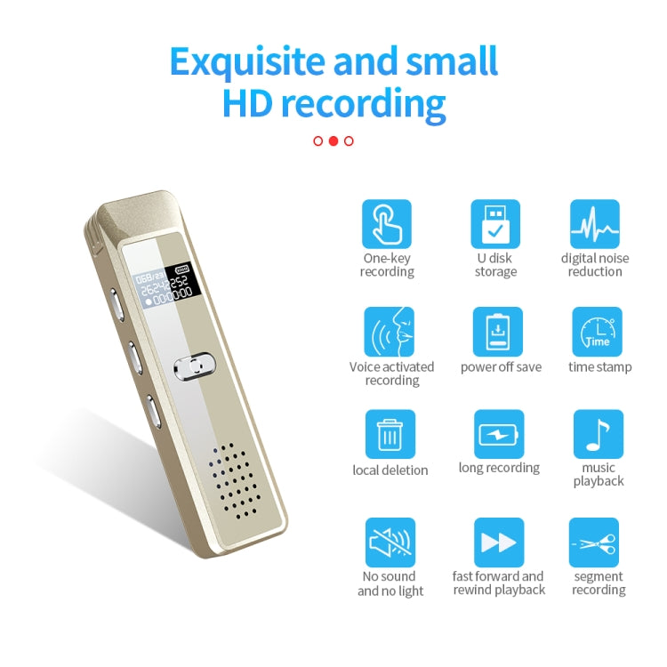 JNN Q7 Mini Portable Voice Recorder with OLED Screen, Memory:4GB(Gold) - Recording Pen by JNN | Online Shopping South Africa | PMC TechLife | Buy Now Pay Later Mobicred
