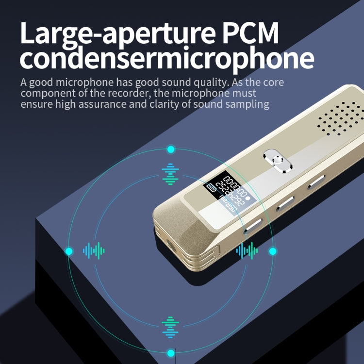 JNN Q7 Mini Portable Voice Recorder with OLED Screen, Memory:8GB(Gold) - free shipping - PMC TechLife - Order now!