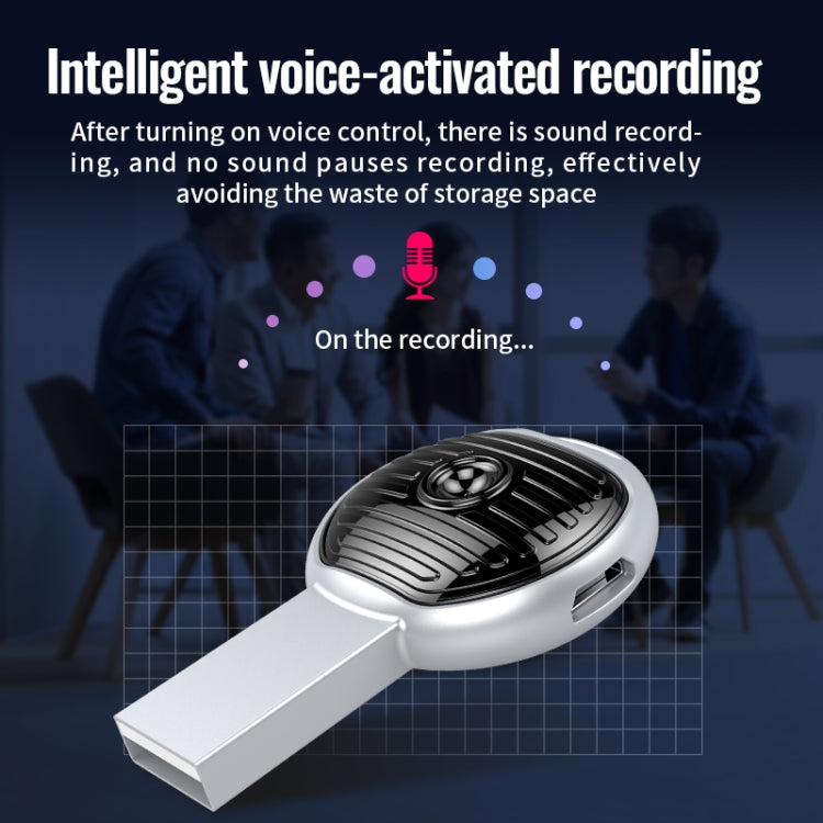 JNN S13 Zinc Alloy U-disk Voice Recorder, Memory:16GB(Silver) - free shipping - PMC TechLife - Order now!