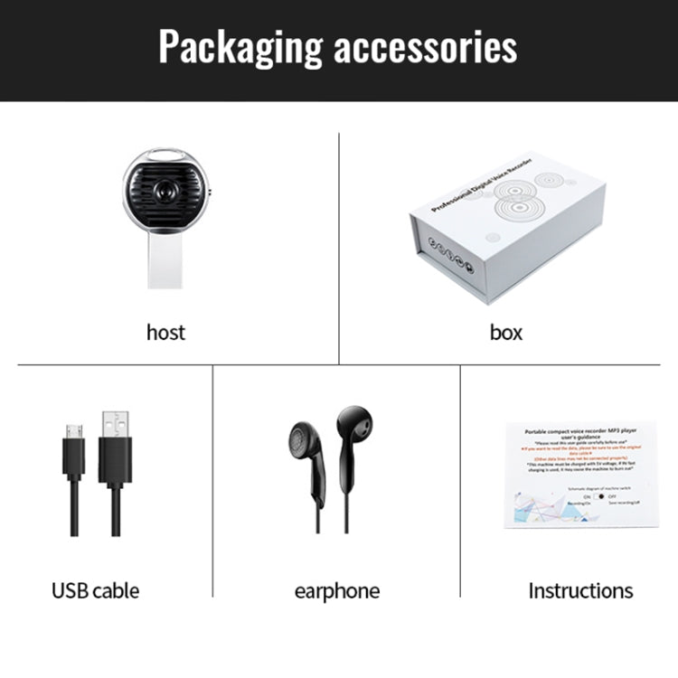 JNN S13 Zinc Alloy U-disk Voice Recorder, Memory:16GB(Silver) - free shipping - PMC TechLife - Order now!