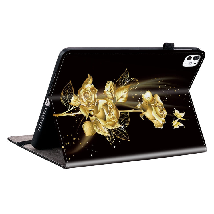 For iPad Pro 11 2024 Crystal Texture Painted Leather Smart Tablet Case(Gold Butterfly Rose) - iPad Pro 11 2024 Cases by PMC Jewellery | Online Shopping South Africa | PMC Jewellery | Buy Now Pay Later Mobicred