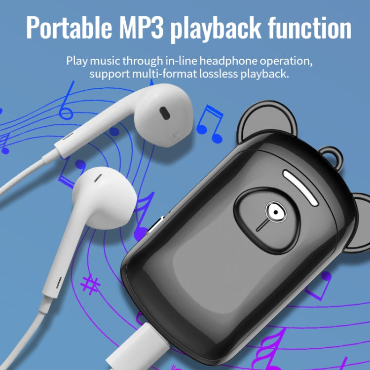 JNN Q6 Bear Smart Noise Cancelling Voice Recorder, Memory:8GB(Black) - free shipping - PMC TechLife - Order now!