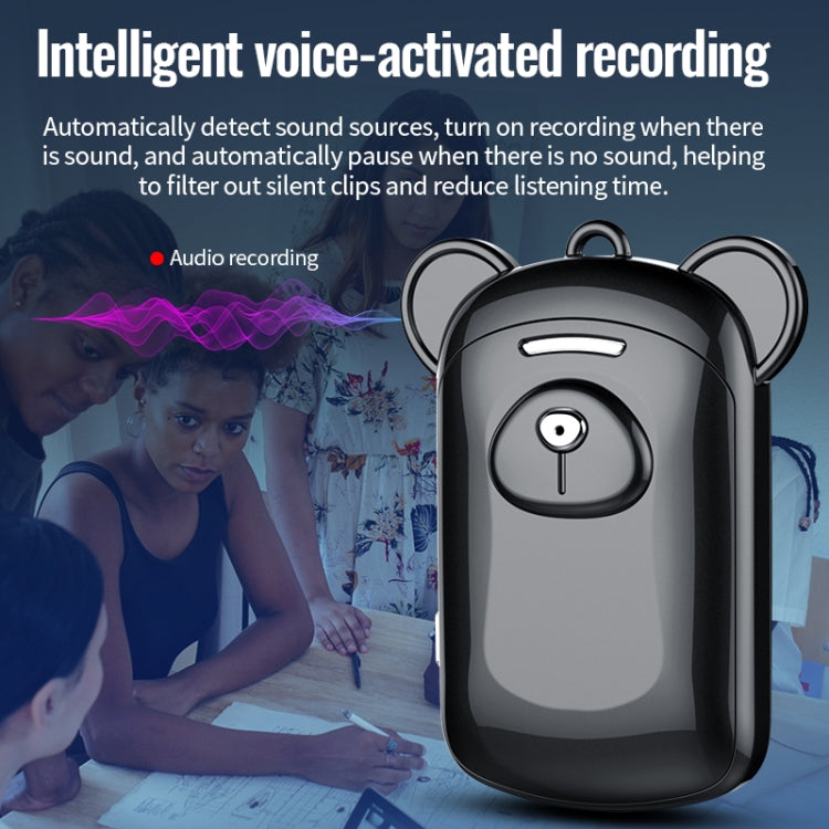 JNN Q6 Bear Smart Noise Cancelling Voice Recorder, Memory:8GB(Black) - Recording Pen by JNN | Online Shopping South Africa | PMC Jewellery | Buy Now Pay Later Mobicred