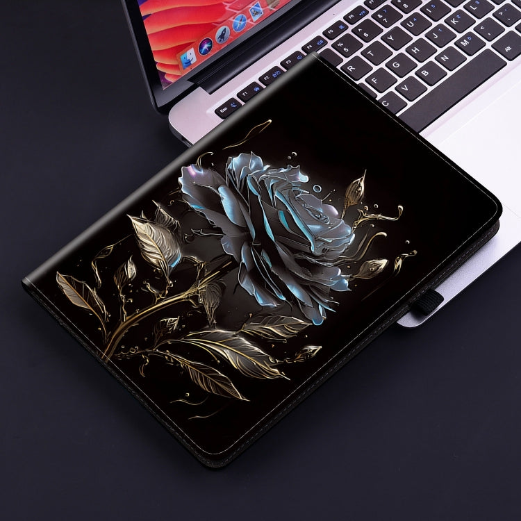 For Honor Pad X8 Pro / X9 2023 Crystal Texture Painted Leather Tablet Case(Black Rose) - Honor by PMC TechLife | Online Shopping South Africa | PMC TechLife | Buy Now Pay Later Mobicred
