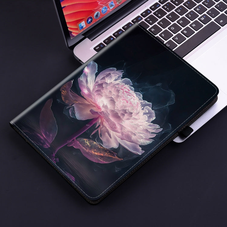 For Realme Pad 10.4 Crystal Texture Painted Leather Tablet Case(Purple Peony) - Realme by PMC TechLife | Online Shopping South Africa | PMC TechLife | Buy Now Pay Later Mobicred
