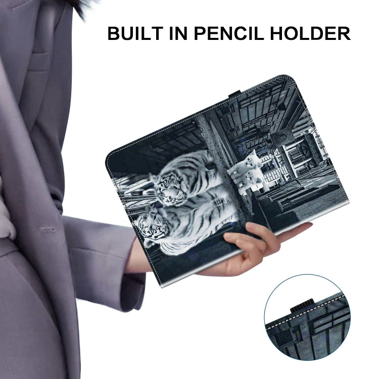For Realme Pad 10.4 Crystal Texture Painted Leather Tablet Case(Cat Reflection Tiger) - free shipping - PMC TechLife - Order now!