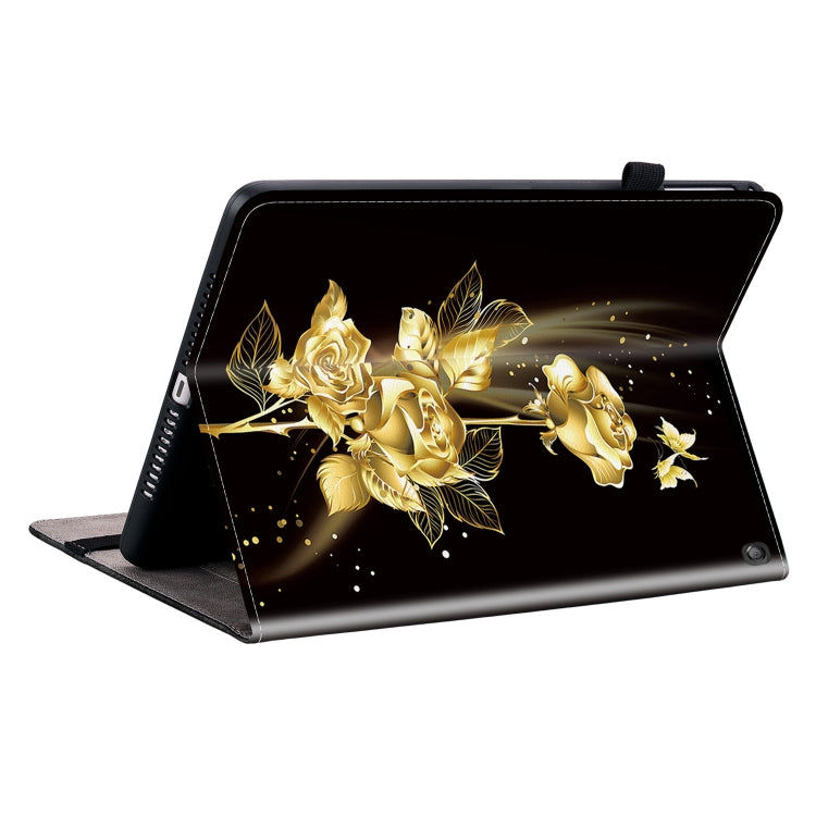 For Amazon Fire HD10 2023 Crystal Texture Painted Leather Tablet Case(Gold Butterfly Rose) - Amazon by PMC TechLife | Online Shopping South Africa | PMC TechLife | Buy Now Pay Later Mobicred