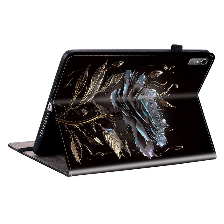 For Lenovo Tab M10 5G 2023 Crystal Texture Painted Leather Tablet Case(Black Rose) - Lenovo by PMC TechLife | Online Shopping South Africa | PMC TechLife | Buy Now Pay Later Mobicred