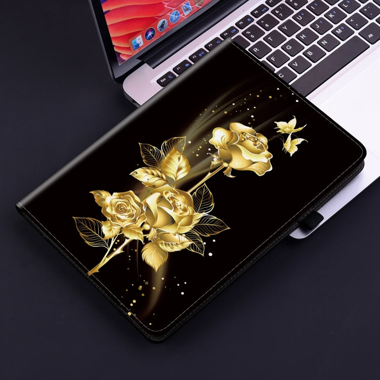 For Lenovo Tab P11 / Xiaoxin Pad Plus Crystal Texture Painted Leather Tablet Case(Gold Butterfly Rose) - free shipping - PMC TechLife - Order now!