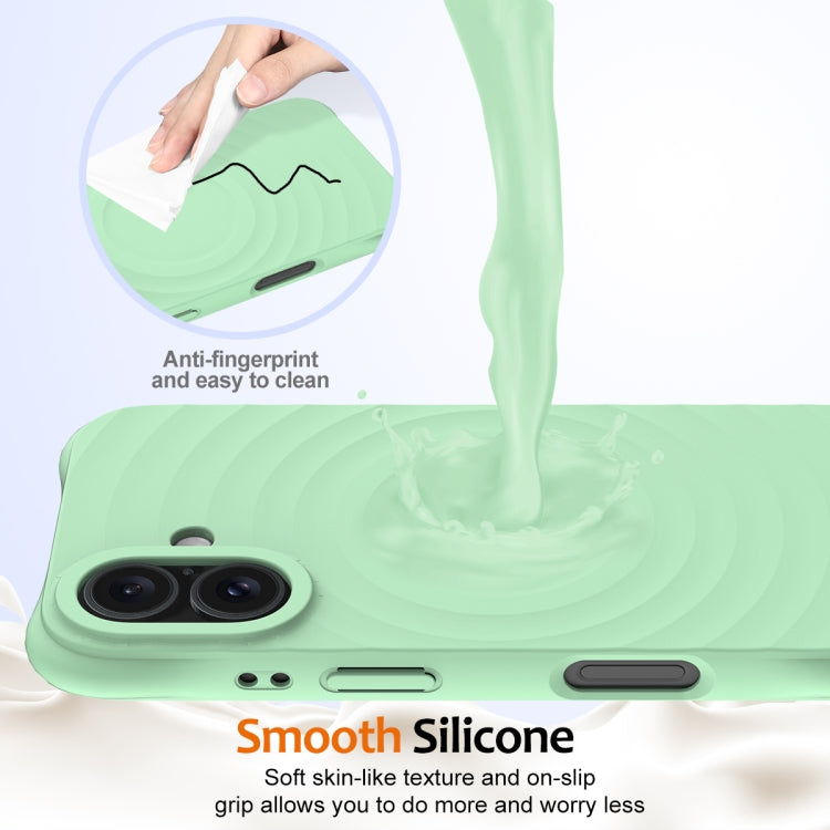 For iPhone 16 Wave Texture MagSafe Magnetic Liquid Silicone Phone Case(Green) - iPhone 16 Cases by PMC Jewellery | Online Shopping South Africa | PMC Jewellery | Buy Now Pay Later Mobicred