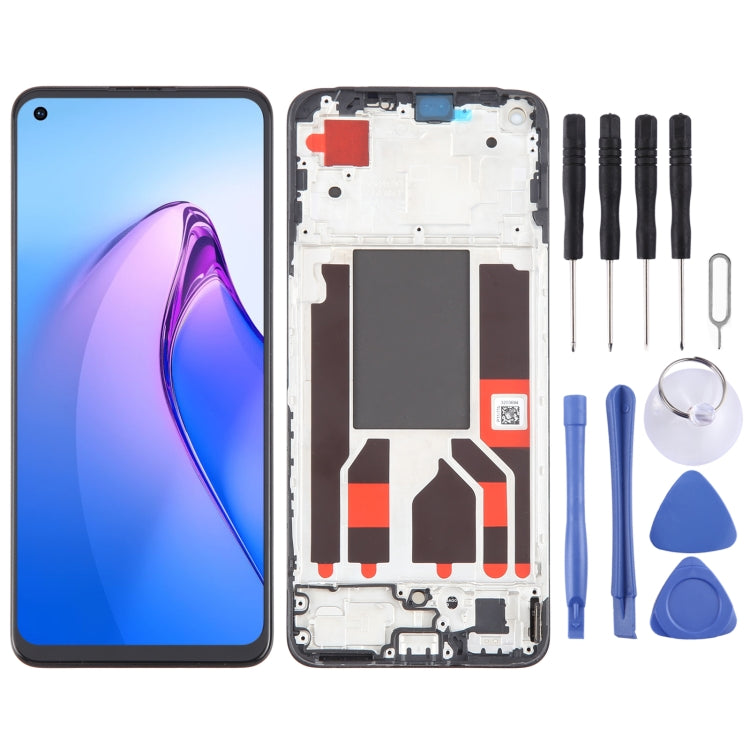 For OPPO Reno8 5G Original AMOLED LCD Screen Digitizer Full Assembly with Frame - LCD Screen by PMC Jewellery | Online Shopping South Africa | PMC Jewellery