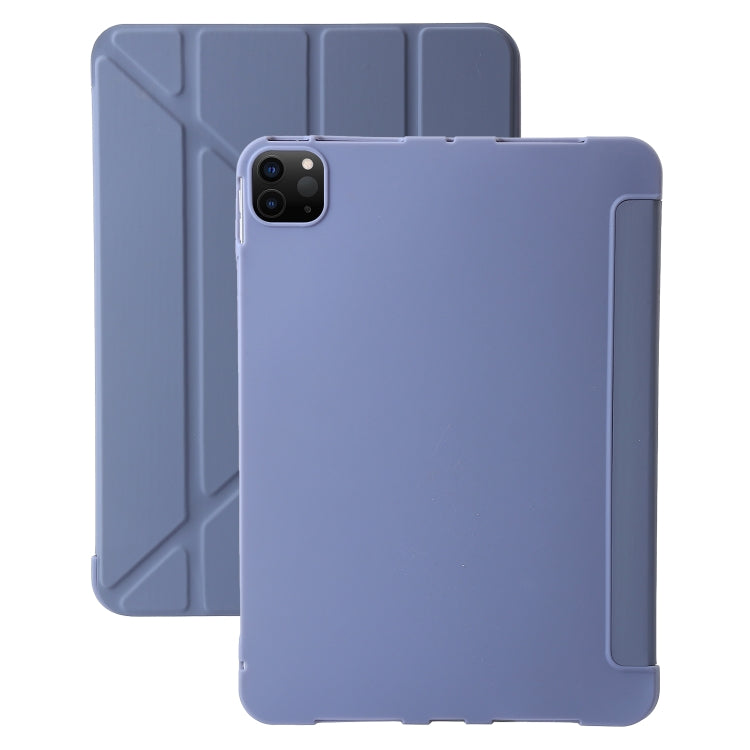 For iPad Pro 13 2024 TPU Deformation Flip Leather Tablet Case with Holder(Purple) - iPad Pro 13 2024 Cases by PMC TechLife | Online Shopping South Africa | PMC TechLife | Buy Now Pay Later Mobicred