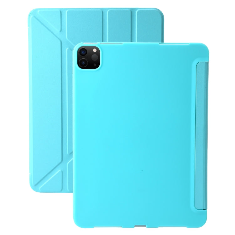 For iPad Pro 13 2024 TPU Deformation Flip Leather Tablet Case with Holder(Mint Blue) - iPad Pro 13 2024 Cases by PMC Jewellery | Online Shopping South Africa | PMC Jewellery | Buy Now Pay Later Mobicred