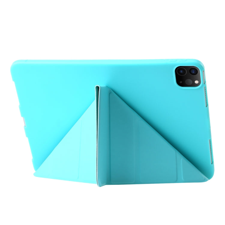 For iPad Pro 13 2024 TPU Deformation Flip Leather Tablet Case with Holder(Mint Blue) - iPad Pro 13 2024 Cases by PMC Jewellery | Online Shopping South Africa | PMC Jewellery | Buy Now Pay Later Mobicred