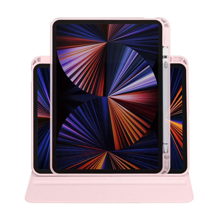 For iPad Air 11 2024 Acrylic 360 Degree Rotation Holder Leather Tablet Case(Sand Pink) - iPad Air 11 2024 Cases by PMC Jewellery | Online Shopping South Africa | PMC Jewellery | Buy Now Pay Later Mobicred