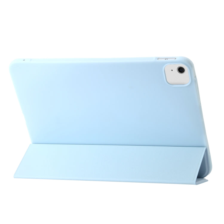 For iPad Air 11 2024 Three-fold Holder Flip Tablet Leather Case(Sky Blue) - iPad Air 11 2024 Cases by PMC Jewellery | Online Shopping South Africa | PMC Jewellery | Buy Now Pay Later Mobicred