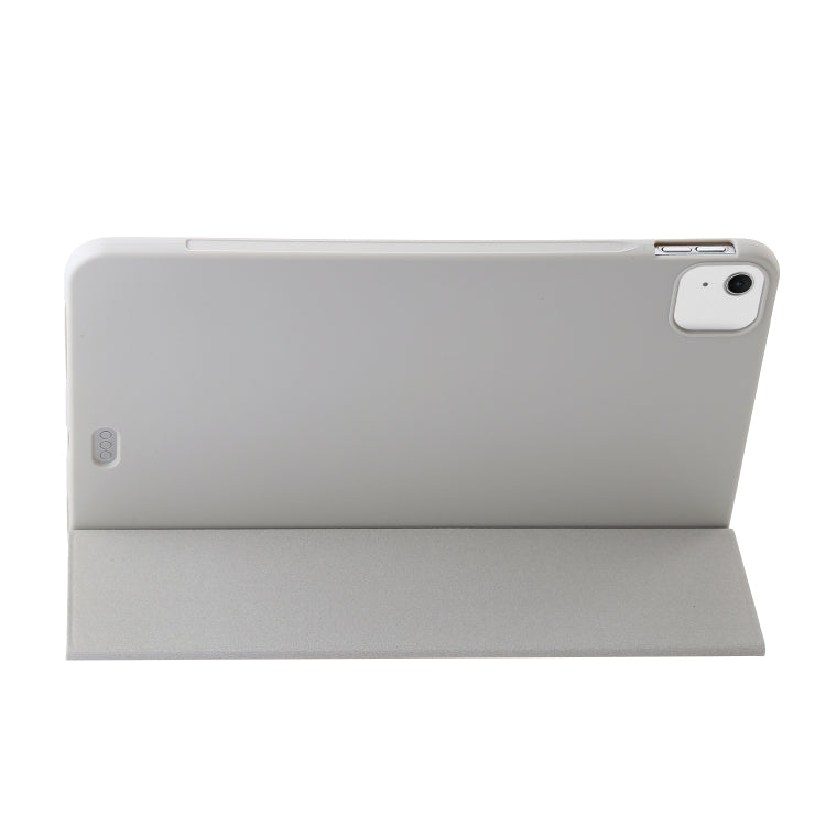 For iPad Air 11 2024 Three-fold Holder Flip Tablet Leather Case(Grey) - iPad Air 11 2024 Cases by PMC Jewellery | Online Shopping South Africa | PMC Jewellery | Buy Now Pay Later Mobicred