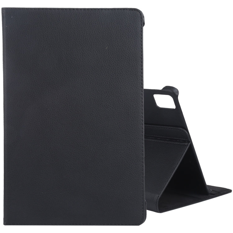 For iPad Pro 13 2024 360 Degree Rotation Litchi Texture Leather Tablet Case with Holder(Black) - iPad Pro 13 2024 Cases by PMC TechLife | Online Shopping South Africa | PMC TechLife | Buy Now Pay Later Mobicred